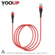 Kép 2/3 - YOOUP L02 Munificent töltő adatkábel Micro-USB (piros)